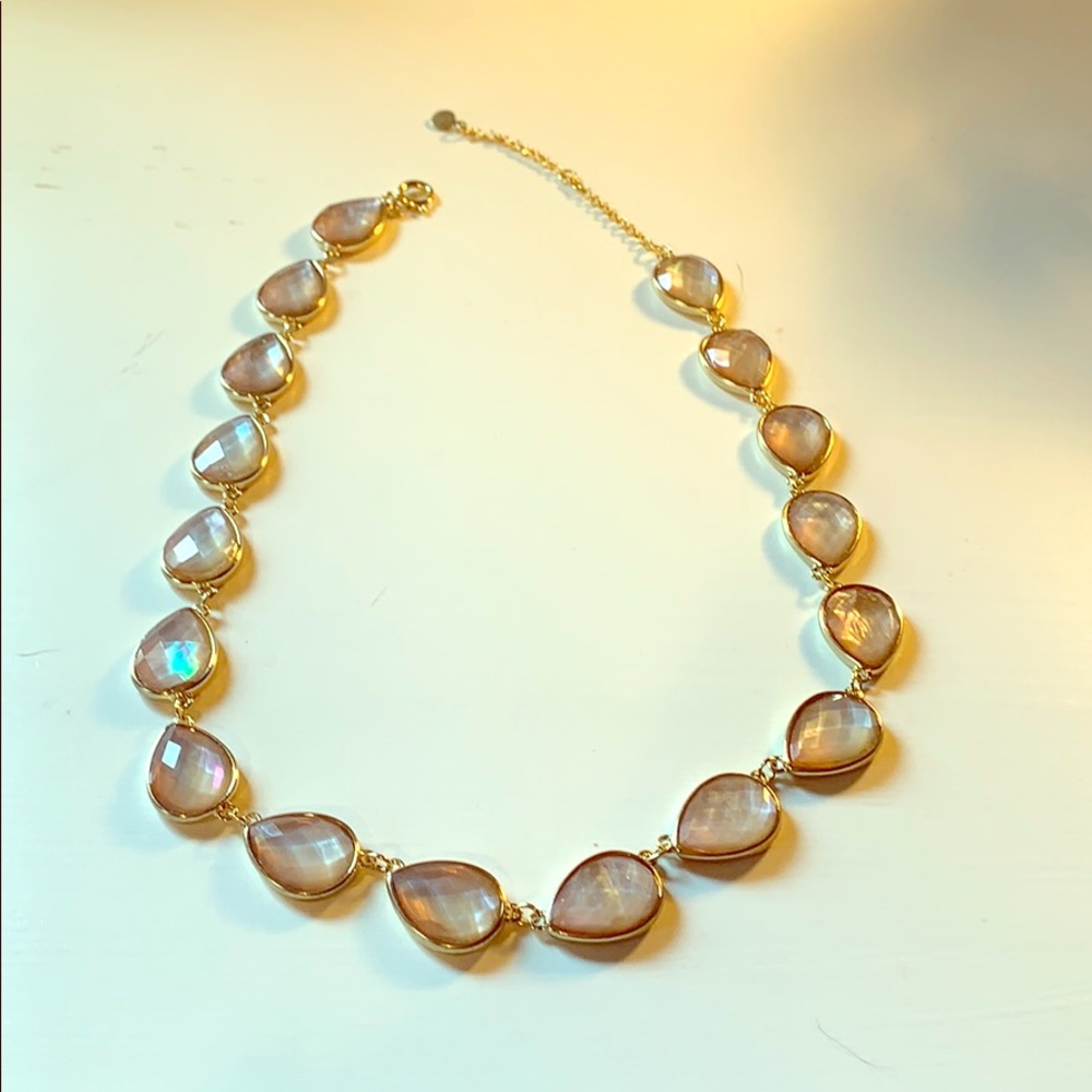 Lucite pink tear drop necklace